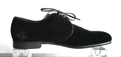 Dolce & Gabbana Mens Black Velvet Derby Shoes Size 10 EU 44 £695 Made In Italy • £179