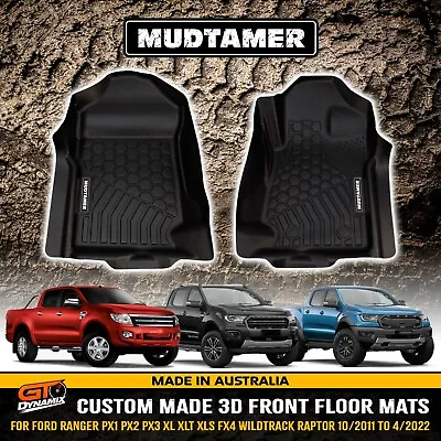 Front MUDTAMER 3D Custom Floor Mats Ford Ranger PX1 PX2 PX3 XLT XL 2011-4/2022 • $199