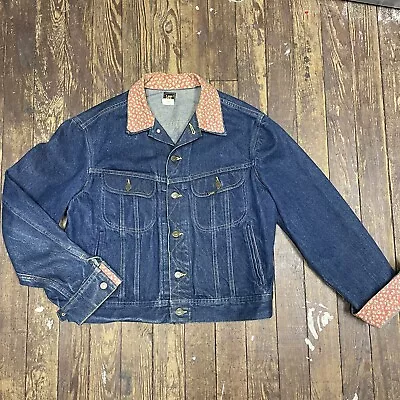 Vintage 70s Lee Riders Denim Jacket Mens Sanforized Union Made In USA 44R Custom • $99.99