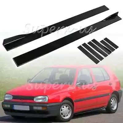 For VW MK3 Jetta Glossy Black Extension Side Skirt Rocker Splitter Diffuser Lip • $46.95