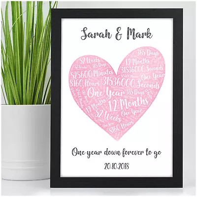 £4.95 • Buy 1st Wedding Anniversary Gift Personalised FIRST Anniversary Paper Present Mr&Mrs