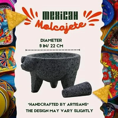 MX Molcajete 9 Inch With Pig Design; Spice Mortar; Made With Volcanic Stone; ... • $53.91