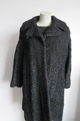 Women's  Sz S/M 6/8 Black Real Persian Lamb Fur Coat MINT  SALE 🔥 • $145