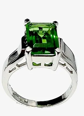 R2687G Mt St Helens Green Helenite 7x9mm 1.6Ct Sterling Silver Ring • $36