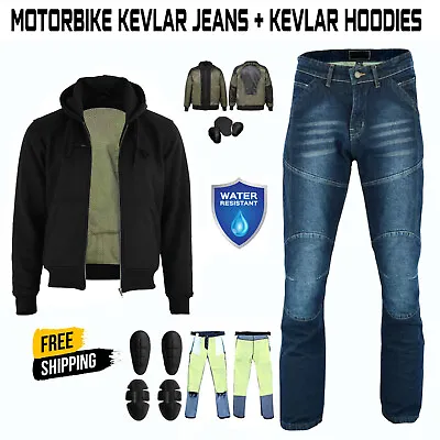 Motorcycle Racing Suit Motorbike Riding Denim Jeans With Hoodie Made With Kevlar • $118.11