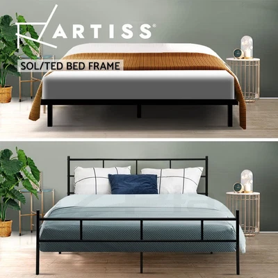 $99.95 • Buy Metal Bed Frame Queen Double King Single Full Size Mattress Wood Base Platform