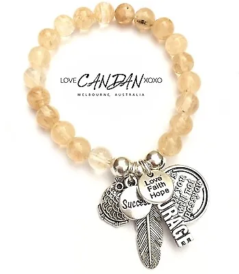 Frienship Courage Love Faith Hope Owl Inspirational Success Gemstone Bracelet • $24.50