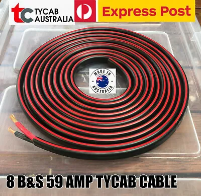 3m Express Post 8mm 8b&s Twin Core Copper Cable 59 Amp Wire 12v Double Insulated • $60.59