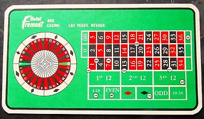 Vintage Hotel Freemont & Casino Las Vegas Nevada Roulette Table Gaming Odds Card • $20.23