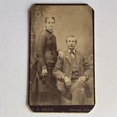 Antique CDV Photograph Lovely Couple Decorah IA • $12.95