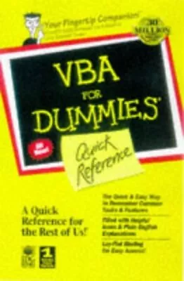 VBA FOR DUMMIES QUICK REFERENCE By Paul Litwin *Excellent Condition* • $25.95