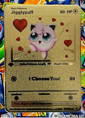 Jigglypuff I Choose You! Gold Metal Pokémon Card Collectible Gift • $10.99