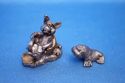 Cute Lot Walrus + Vtg '86 Miniature RB PEWTER Tennis Player Rabbit In Egg Shell • $22