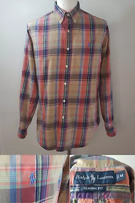 Ralph Lauren Polo Multi Check Classic Fit Men's Shirt UK M 22  Pit To Pit. • £22.99