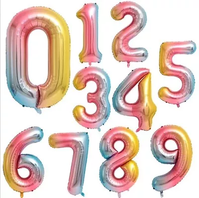 40 Inch Rainbow Foil Balloon Birthday Party Helium Quality Jumbo Size • $4.80