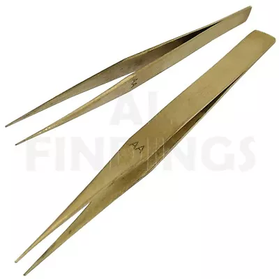 AA  Brass Tweezer Non-Magnetic Tweezers Jewellery Watch Tool New • £2.51