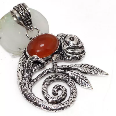 925 Silver Plated-Carnelian Ethnic Chameleons Gemstone Pendant Jewelry 2  JW • $3.99