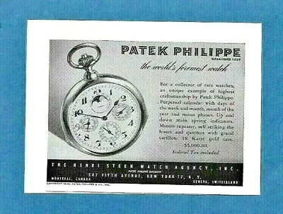 £6.63 • Buy 1945 Patek Philippe Ad ~ 18kt Perpetual Calendar ~ Moon Phases ~ Minute Repeater
