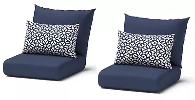 RST Brands Sunbrella Modular Club Chair Cushion Covers Navy 6 Piece Set • $79.98