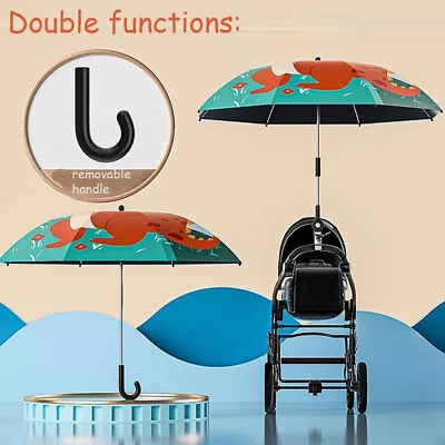 Universal Stroller Pram Pushchair Buggy Umbrella UV Parasol Sunshade Baby Kids • $22.99