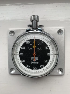 £195 • Buy Vintage Heuer Trackstar Mechanical Stopwatch Dashboard Rally Dash Timer