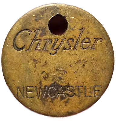 Vtg. Auto Car Tool Tag Check CHRYSLER #3 NEW CASTLE INDIANA Factory Badge Token • $1.58