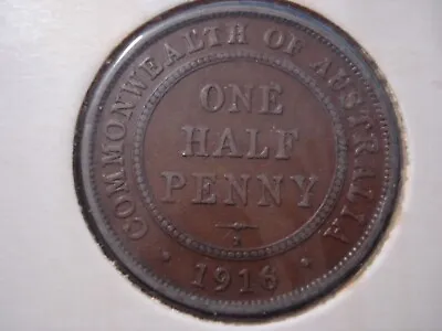 Australian 1916 Half Penny 6 Pearls Plus Center Diamond Coin KGV (NN03) • $16