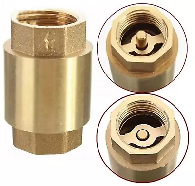 1  Npt In-line Check Valve Brass Spring Loaded Inline 200 Psi New • $16.98