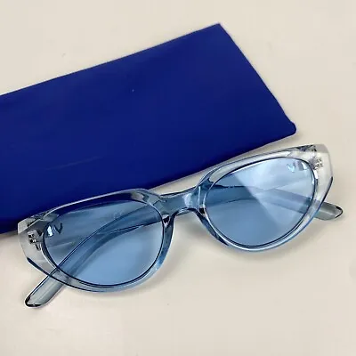 Blue Tint Jelly See Through Plastic Sunglasses UV Protection Y2K 90s Retro Style • £6
