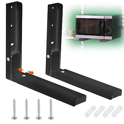 2Pcs Microwave Brackets Adjustable Wall Mount Shelf Heavy Duty Carbon Steel Wall • $22.99