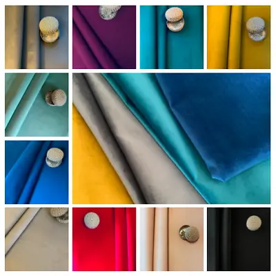 Plush Velvet Material Upholstery Pillowcase Curtain Blind Cushion Fabric • £43.49