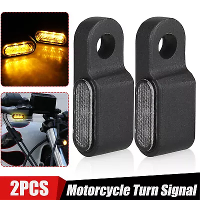 2X Mini Motorcycle LED Turn Signals Blinker Light Indicator Amber Lamp Universal • $11.48