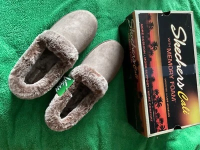 £18 • Buy Skechers Ladies Faux Fur “Team Toasty Cozy Campfire” Taupe Slippers, UK7, BNIB!