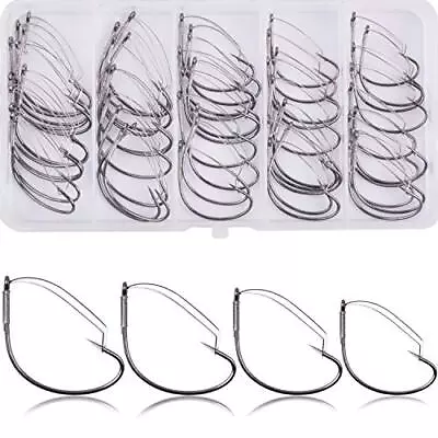 Weedless Wacky Rig Hooks Wacky Worm Fishing Hooks With Weed Guard Wide Gap Stain • $21.11