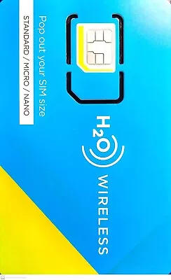 H2O Wireless SIM Card With 90 Days Of 3GB Data ($20 Plan) & UPGRADE SPECIAL • $19.95