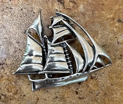 Vintage Kabana Sterling Silver Sailboat Pendant • $35