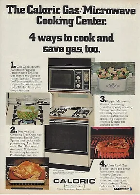 1978 Caloric Gas Oven Stove Microwave Cooking Center Vtg Print Ad Advertisement • $8.98