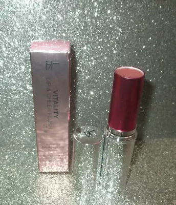 It Cosmetics Vitality Lip & Cheek Flush Stain ROSE FLUSH FULL SIZE NIB • $89