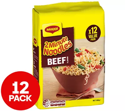 12 X Maggi 2 Minute Noodles Beef 74g • $14.20