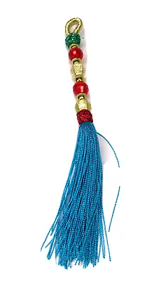 Key Ring Bag Charm HANDMADE Tassel Woven Beaded Moroccan Turquoise Key Chain • $9.50