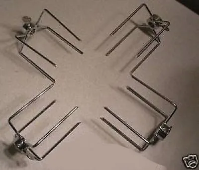 Gas Or Charcoal Grill Rotisserie (4) 4 Prong Meat Spit Forks 2-1/4  X 1-3/4  MH1 • $14.99