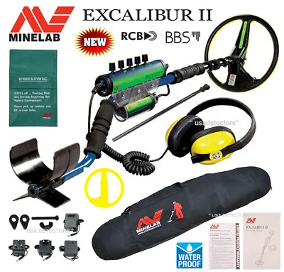 Minelab Excalibur II 1000 Waterproof Metal Detector With Black Padded Carry Bag • $1762