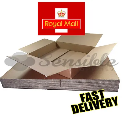 HISTORIC ROYAL MAIL MAXIMUM SIZE SMALL PARCEL CARDBOARD BOXES 449x349x79mm • £284