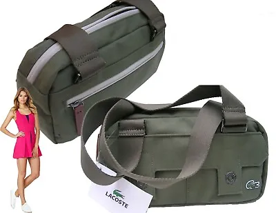 New VINTAGE LACOSTE Compact Shoulder Bag New Casual 6 Military Style Khaki • $209.82