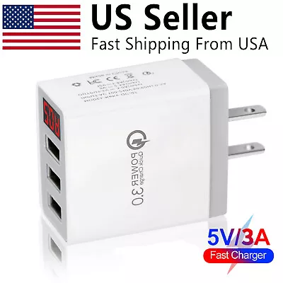 QC3.0 3 Port USB Home Wall Fast Charger For Cell Phone IPhone Samsung Android US • $6.75