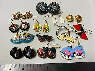 Collection Lot Vintage Cloisonne Design Jewelry.. Earrings #Designer Signed - L8 • $179.99