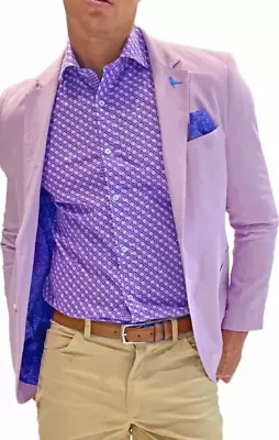 New Tailorbyrd $325 Lilac Classic Fit Linen Blend Blazer Sport Coat 46r • $79.99