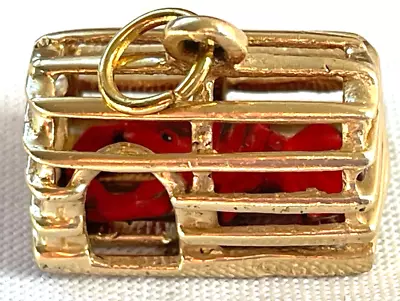 Vintage 14k Gold 3d Lobster Trap Charm 3.1 Grams  - Free Ship • $395