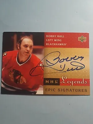 Bobby Hull Certified Autograph Upper Deck 2001 NHL Legends Epic Signatures NM-M • $131.29