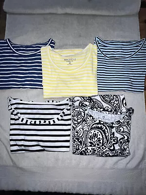 VTG Lot Of 5 Shirts - 4 Talbots S/ S Small & 1 Mercantile Medium S/ S • $25
